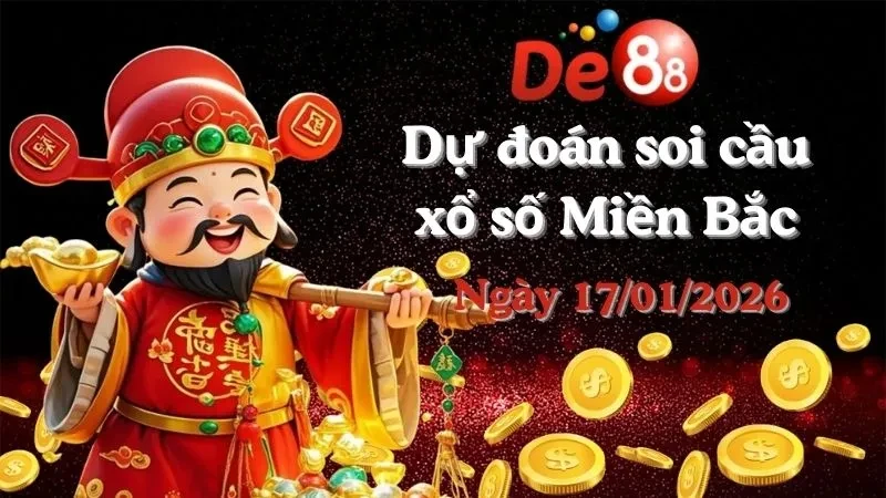 DE88 Dự đoán xổ số miền Bắc hôm nay ngày 17/01/2026 [Đỉnh Nhất]