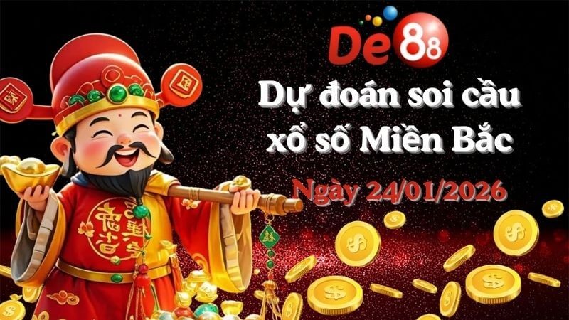 DE88 Dự đoán soi cầu xổ số miền Bắc hôm nay ngày 24/01/2026 [Đỉnh Nhất]