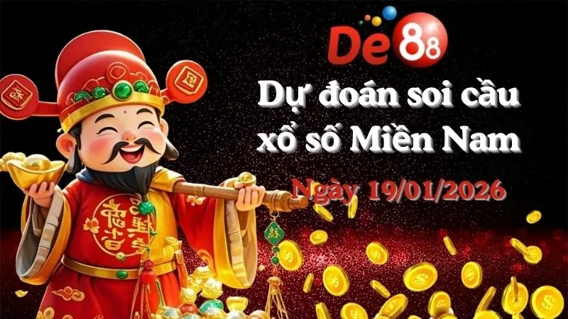 DE88 Dự đoán xổ số miền Nam hôm nay ngày 19/01/2026 [Chuẩn Nhất]